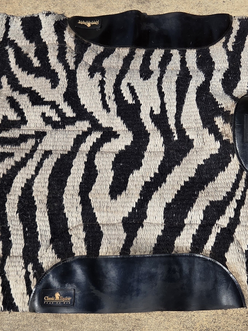 HORSE - Classic Equine Sensor Flex Zebra Print Saddle Pad in Black & Off White